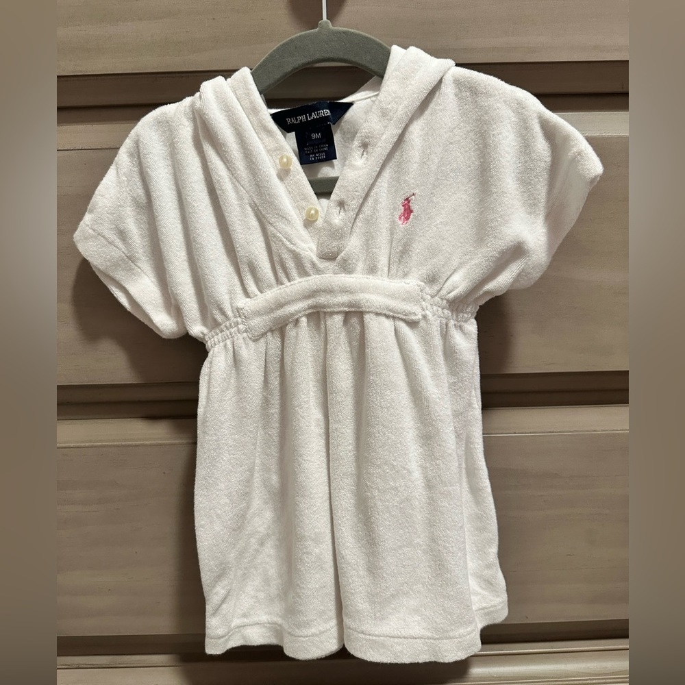 Ralph Lauren terrycloth coverup for baby girl, Size 9 months
